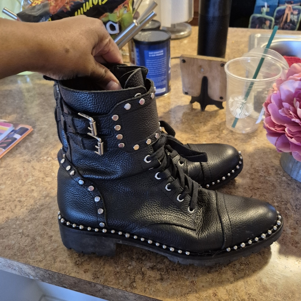 Vintage black studded ankle bootie by Sam Edelman - Picture 3 of 4